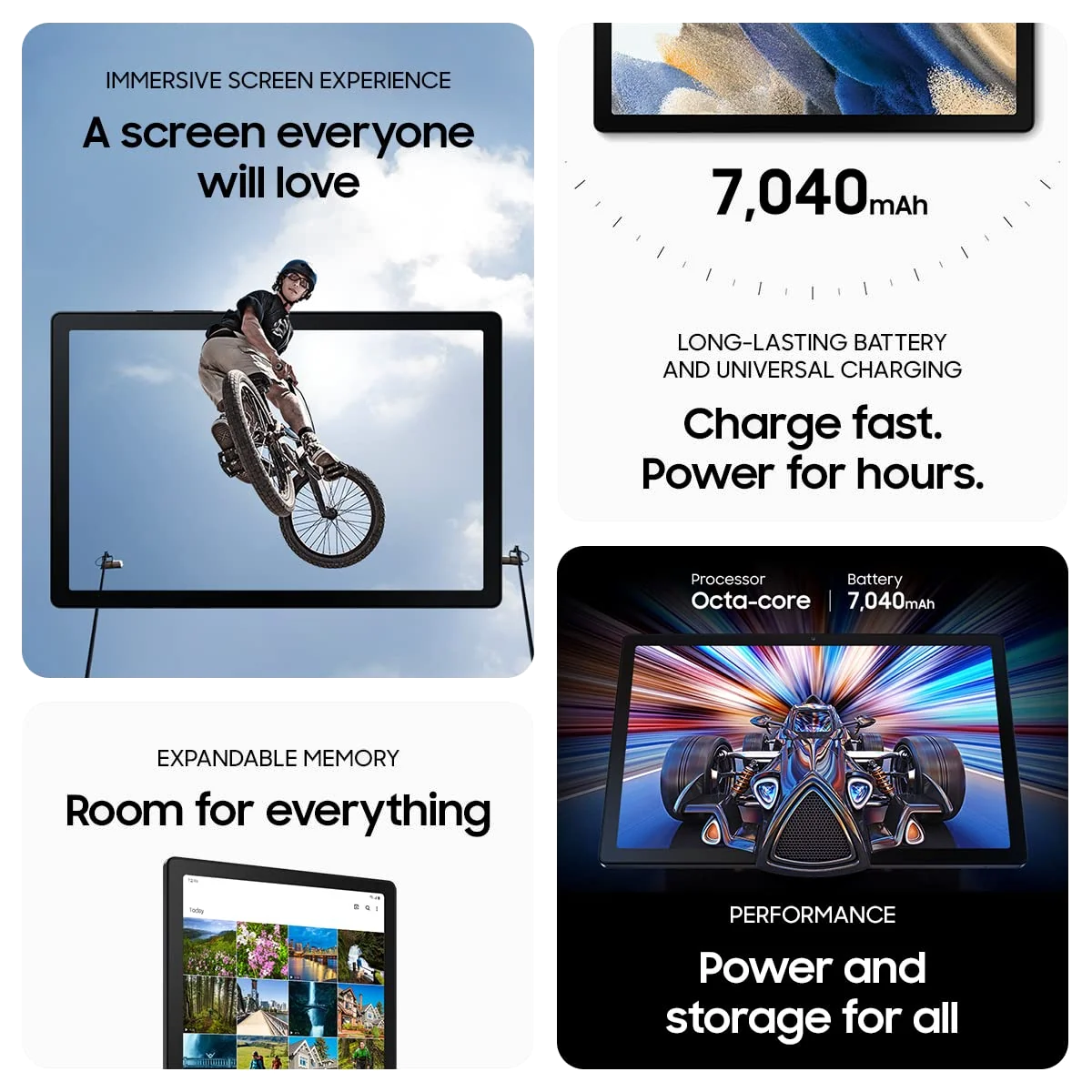 Samsung Galaxy Tab A8 10.5” 32GB Android Tablet, LCD Screen, Kids Content, Smart Switch, Expandable Memory, Long Lasting Battery, Fast Charging, US Version, 2022, Dark Gray